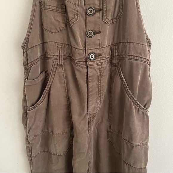 Pilcro The Painter Olive Green Utility Button Front Overalls Size 27 Soft Cozy - Picture 7 of 11